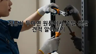 계룡시 두마면 원룸이사, 주말 용달 견적 알아보기!